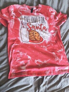Funny Women's Red Tie-Dye 'I Put Out for Santa' Graphic Tee
